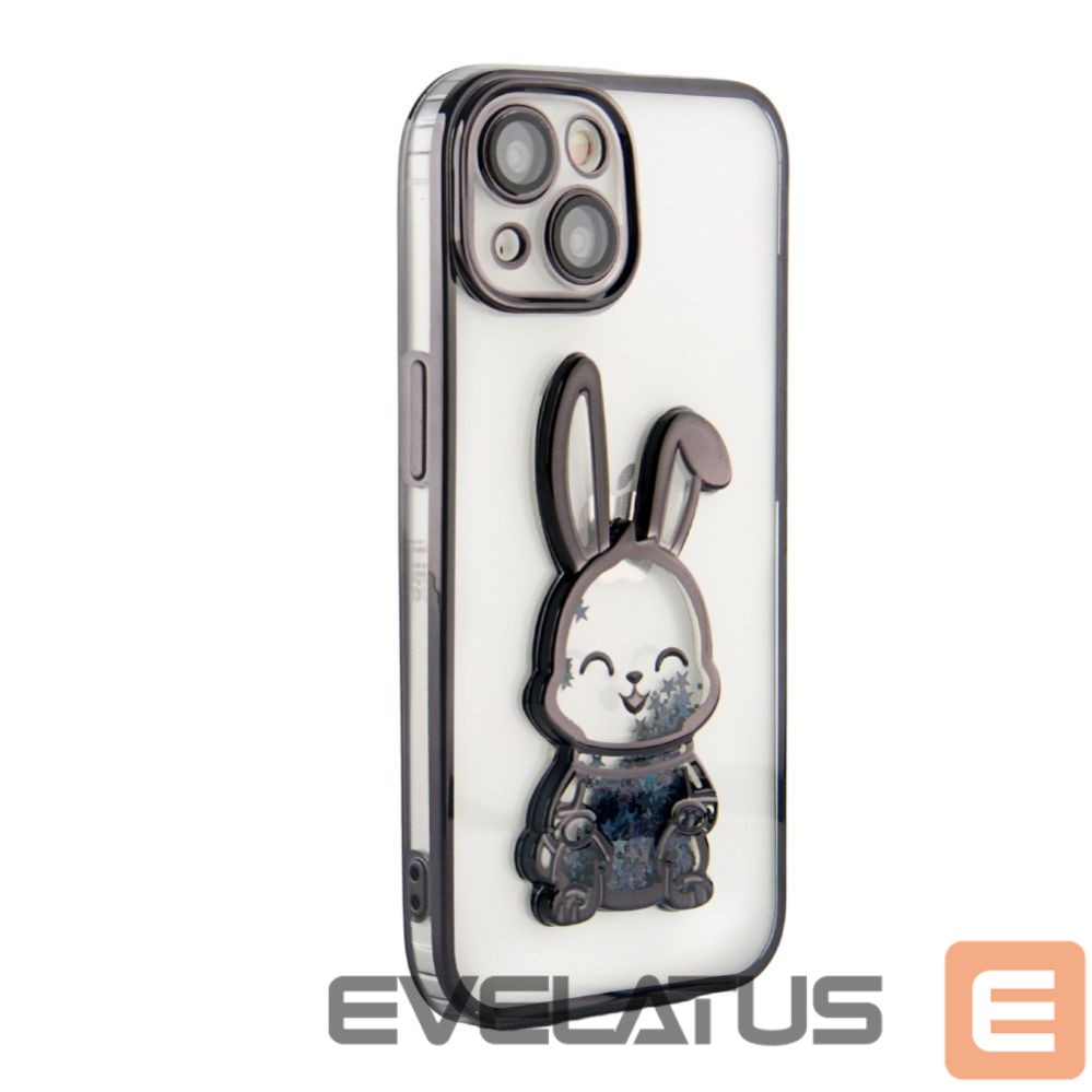 Back panel cover iLike Apple iPhone 15 Silicone Case Print Desire Rabbit Black