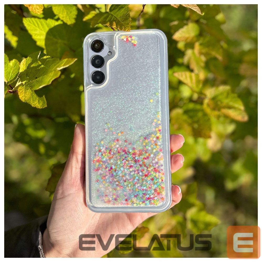 Back panel cover iLike Samsung Galaxy A14 5G Silicone Case Water Glitter Rainbow