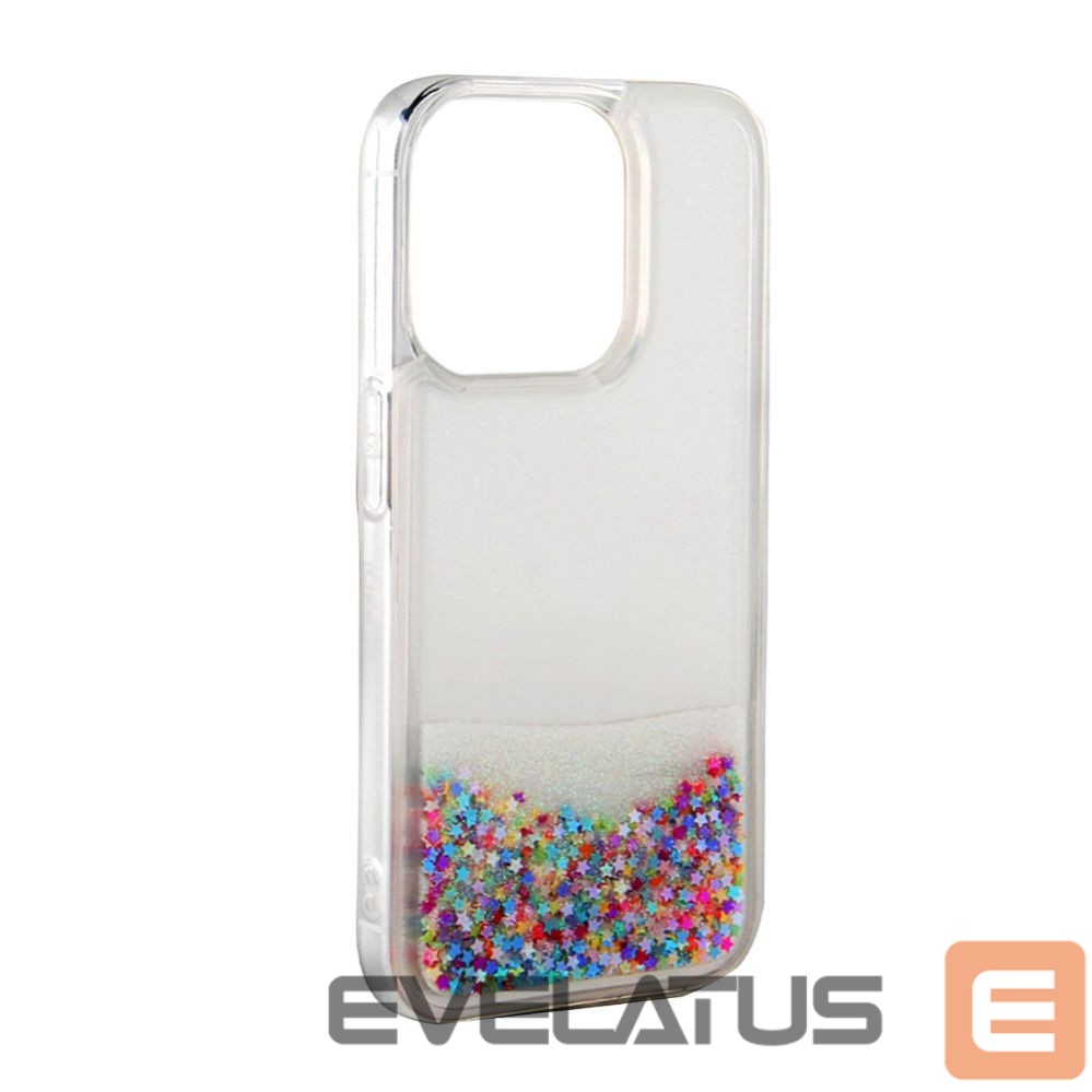 Back panel cover iLike Apple iPhone 14 Silicone Case Water Glitter Rainbow