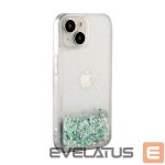 Back panel cover iLike Apple iPhone 15 Silicone Case Water Glitter Silver