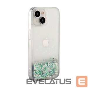 Back panel cover iLike Apple iPhone 15 Silicone Case Water Glitter Silver