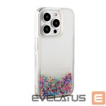 Back panel cover iLike Apple iPhone 15 Pro Max Silicone Case Water Glitter Rainbow