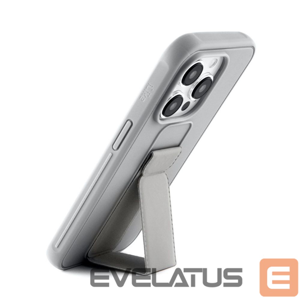 Back panel cover iLike Apple iPhone 15 Pro Silicone Case with stand Silver