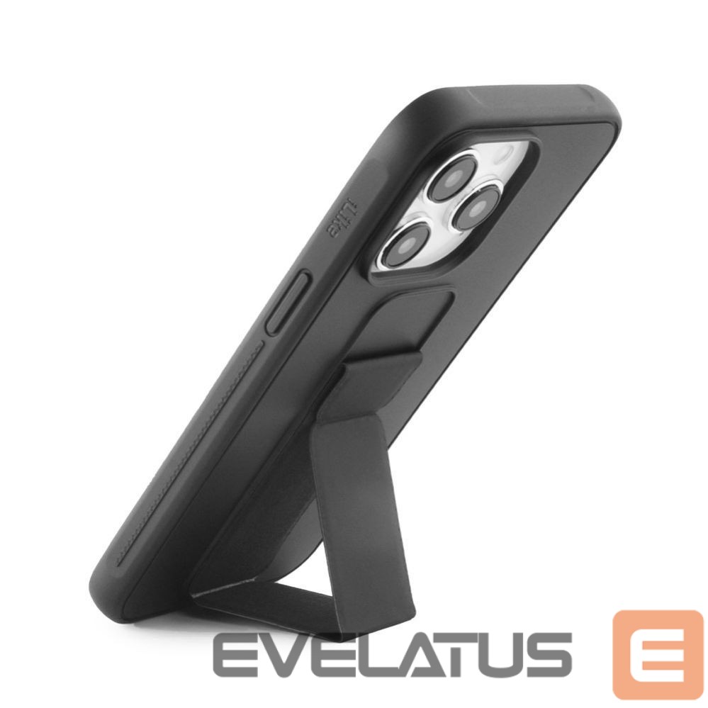 Back panel cover iLike Apple iPhone 15 Plus Silicone Case with stand Black