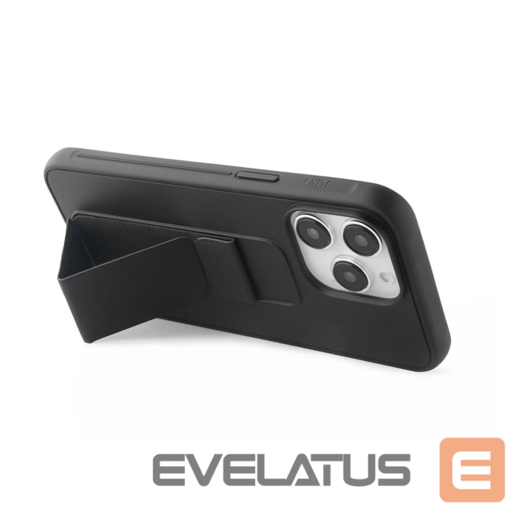 Back panel cover iLike Apple iPhone 15 Pro Max Silicone Case with stand Black