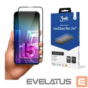 Protective glass 3MK Apple iPhone 15 HardGlass Max Lite Black