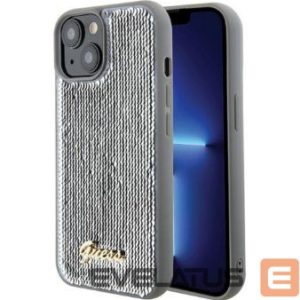 Back panel cover Guess - iPhone 15 HC SEQUIN SCRIPT METAL Silver