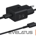 Adapter Samsung  USB-C 25W Travel Charger + USB-C Data Cable EP-T2510XBE Black