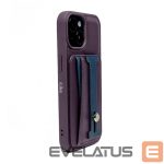 Back panel cover iLike Apple iPhone 15 Pro Max LEATHER POCKET STAND COVER Purple