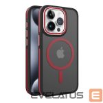 Back panel cover iLike Apple iPhone 15 Pro Max DUAL METAL FRAME MAGSAFE CASE Red