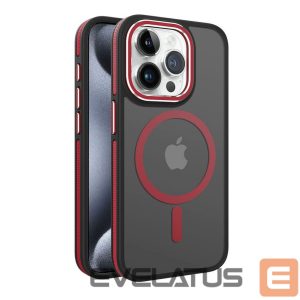 Back panel cover iLike Apple iPhone 15 Pro DUAL METAL FRAME MAGSAFE CASE Red