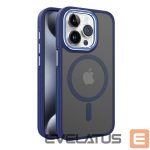 Back panel cover iLike Apple iPhone 14 DUAL METAL FRAME MAGSAFE CASE Blue
