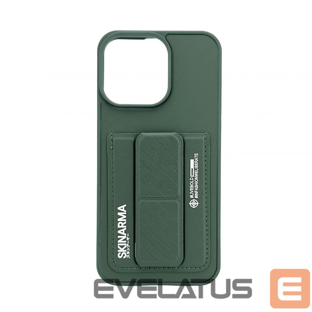 Back panel cover iLike Apple iPhone 15 Pro Max LEATHER HIDDEN POCKET STAND COVER Green