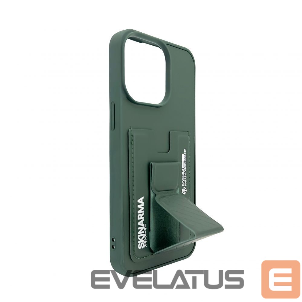 Back panel cover iLike Apple iPhone 15 Pro Max LEATHER HIDDEN POCKET STAND COVER Green