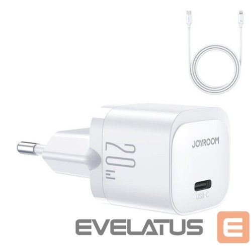 Adapter Joyroom Mini USB C Charger 20W PD with USB C Cable - Lightning Joyroom JR-TCF02 White