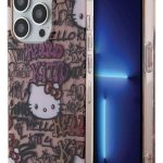 Back panel cover Hello Kitty Apple iPhone 15 Pro 6.1 hardcase IML Tags Graffiti Pink