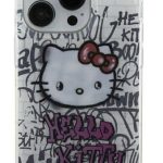 Back panel cover Hello Kitty Apple iPhone 15 6.1 hardcase IML Kitty On Bricks Graffit White