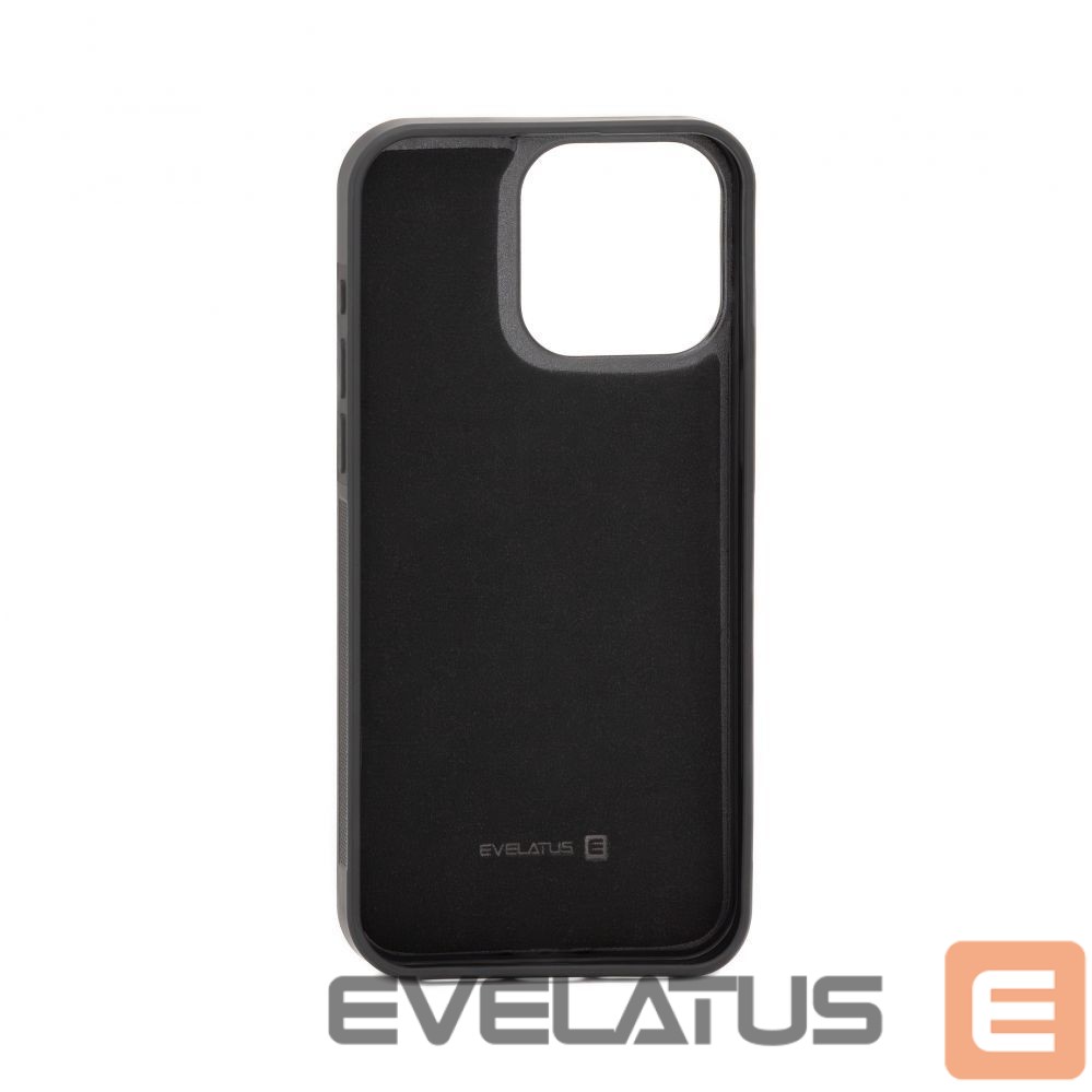 Back panel cover Evelatus Apple iPhone 15 Pro Leather Case Zipper Design Flower Black