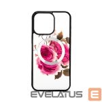 Back panel cover Evelatus Apple iPhone 15 Pro Max Leather Case Zipper Design Flower White