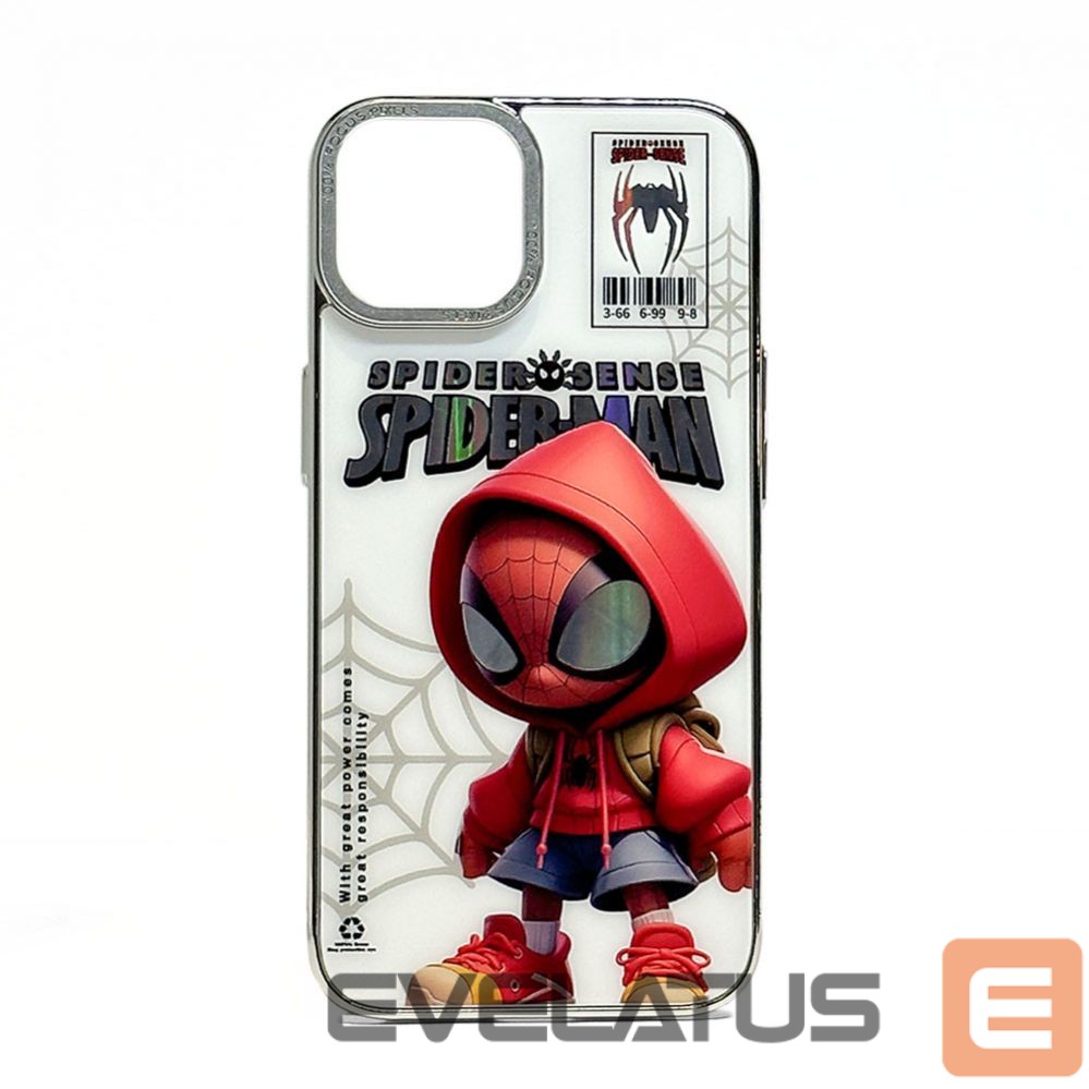 Back panel cover iLike Apple iPhone 14 PC Silicone Case Spider Sense White Red