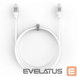 Cable Evelatus  Evelatus USB C to C Cable 2M 60W / 20V3A Aluminum housing braiding White