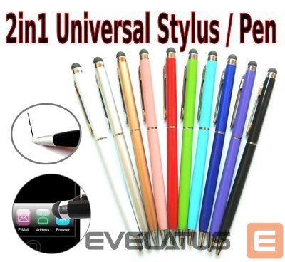Stylus iLike Universal PN1 Universal 2in1 Capacitive Touch Stylus with Pen (Smartphone and Tablet PC) Silver