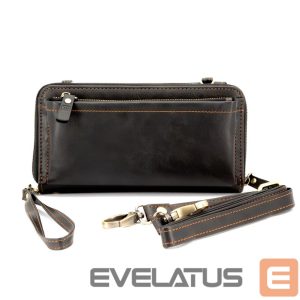 Case universal pocket Evelatus Universal Leather Zipper Design Wallet Black