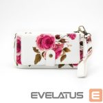 Case universal pocket Evelatus Universal Wallet Zipper Design Flower White