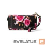 Case universal pocket Evelatus Universal Wallet Zipper Design Flower Black