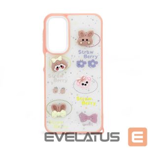 Back panel cover iLike Samsung Galaxy A15 EPOXY CARTOON COVER White Pink