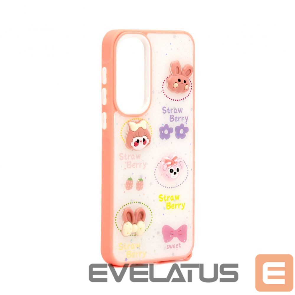 Back panel cover iLike Samsung Galaxy A35 EPOXY CARTOON COVER White Pink