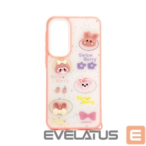 Back panel cover iLike Samsung Galaxy A35 EPOXY CARTOON COVER White Pink