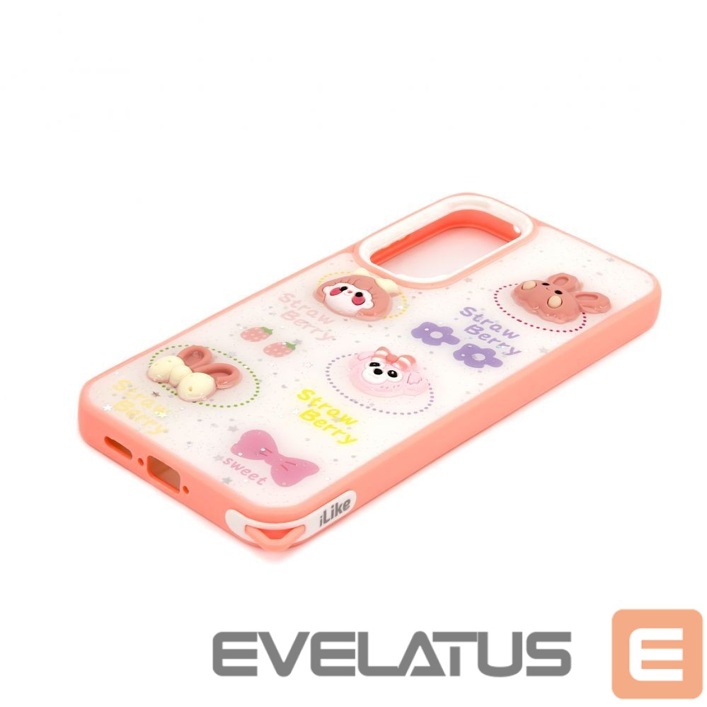 Back panel cover iLike Samsung Galaxy A35 EPOXY CARTOON COVER White Pink