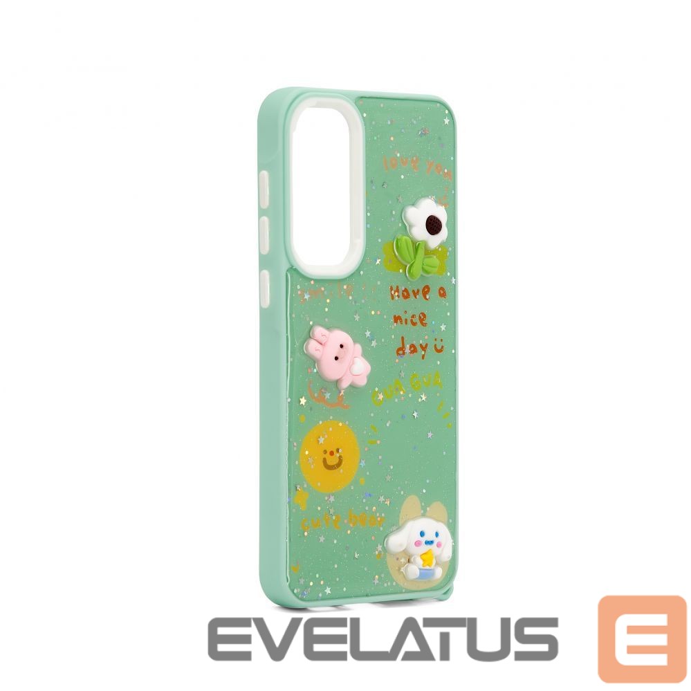 Back panel cover iLike Samsung Galaxy A55 EPOXY CARTOON COVER Light Green