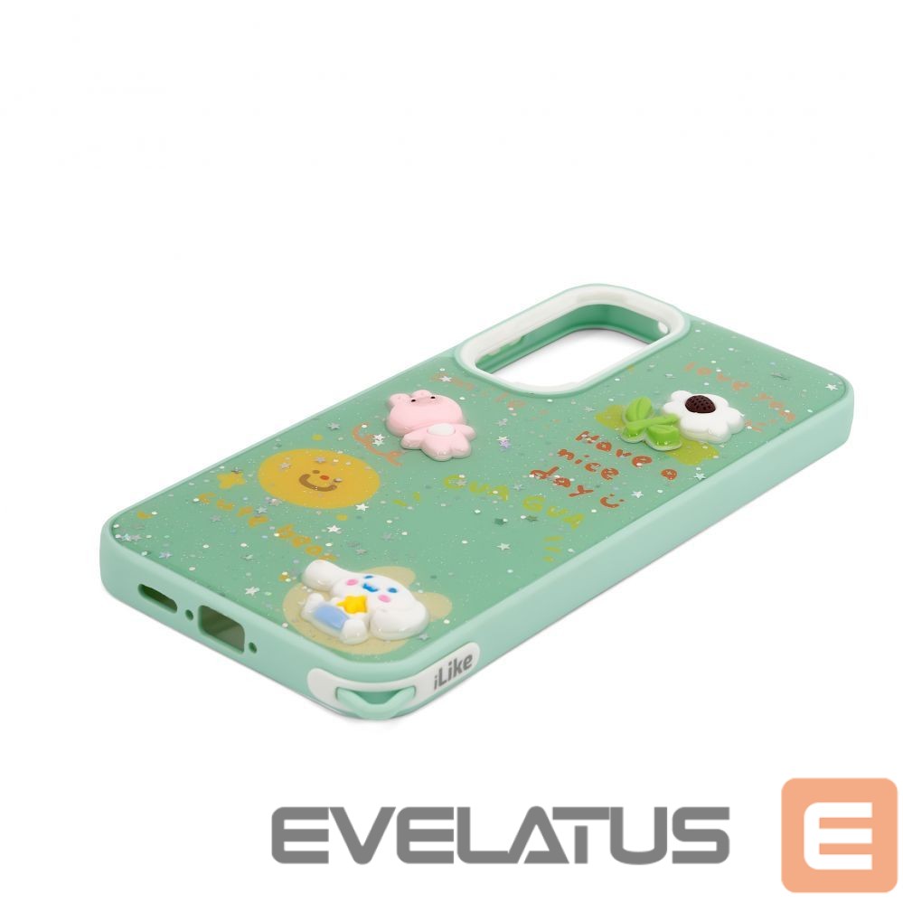 Back panel cover iLike Samsung Galaxy A55 EPOXY CARTOON COVER Light Green