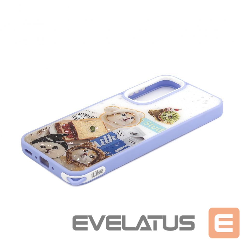 Back panel cover iLike Samsung Galaxy A55 EPOXY CARTOON COVER White Blue