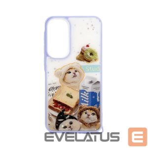 Back panel cover iLike Samsung Galaxy A55 EPOXY CARTOON COVER White Blue
