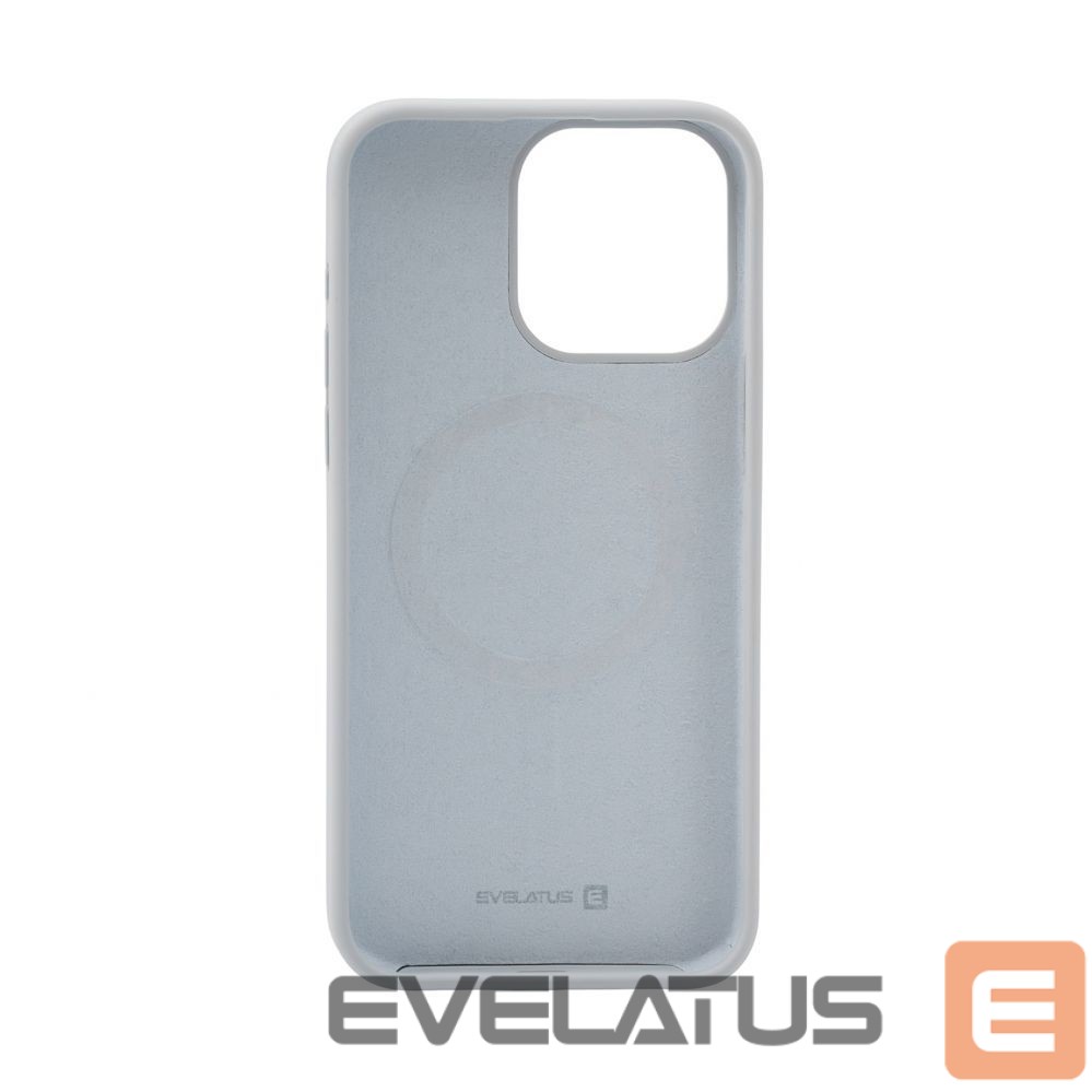 Back panel cover Evelatus Apple iPhone 15 Pro Premium Magsafe Soft Touch Silicone Case New Function Grey Blue