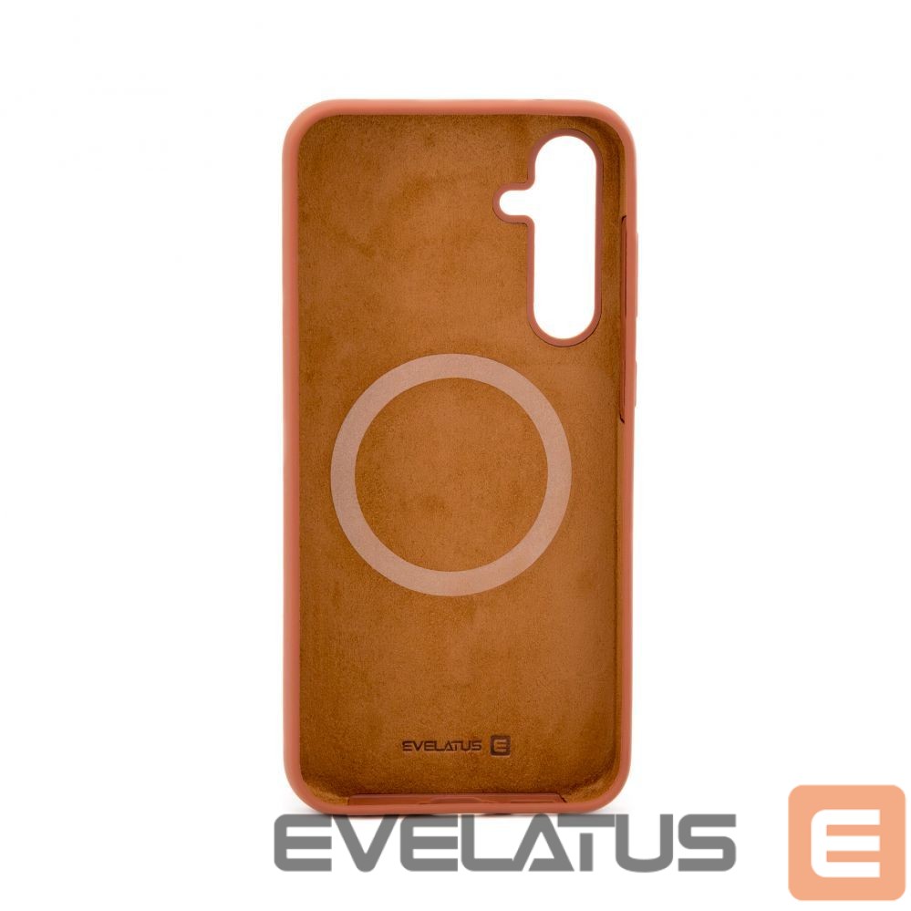 Back panel cover Evelatus Samsung Galaxy S23 FE Premium Soft Touch Silicone Case Saddle Brown