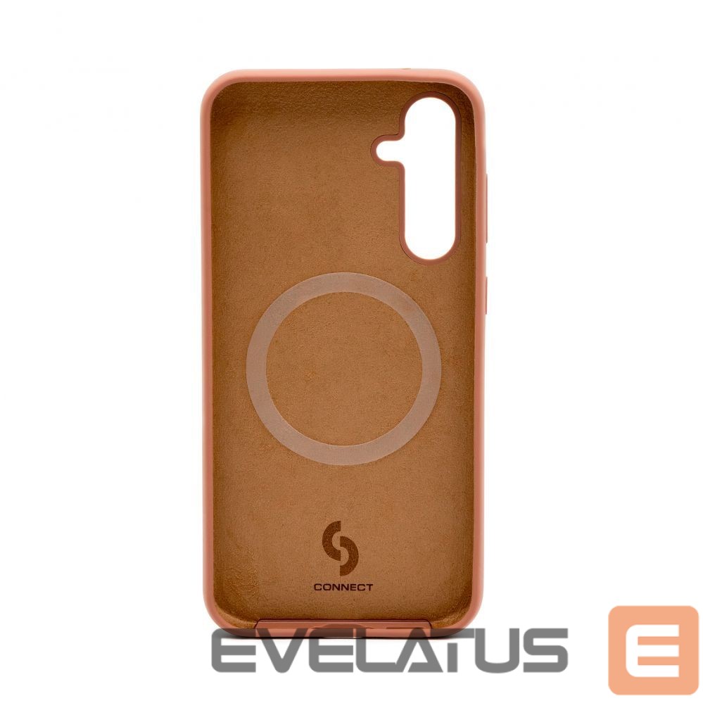 Back panel cover Connect Samsung Galaxy S23 FE Premium Quality Magnetic Soft Touch Silicone Case Saddle Brown