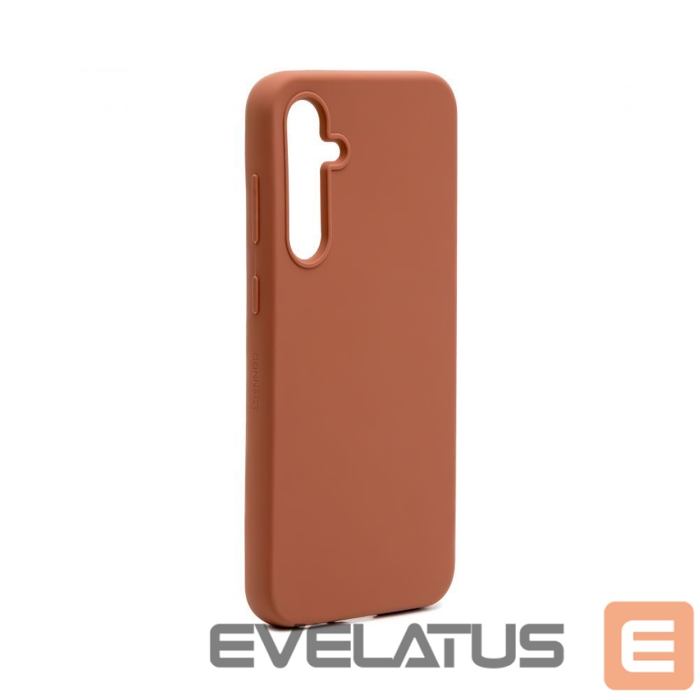 Back panel cover Connect Samsung Galaxy S23 FE Premium Quality Magnetic Soft Touch Silicone Case Saddle Brown