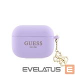 Headphone case Guess Apple Airpods Pro Case Silicone Classic Logo Gold With 4G Charm Purple