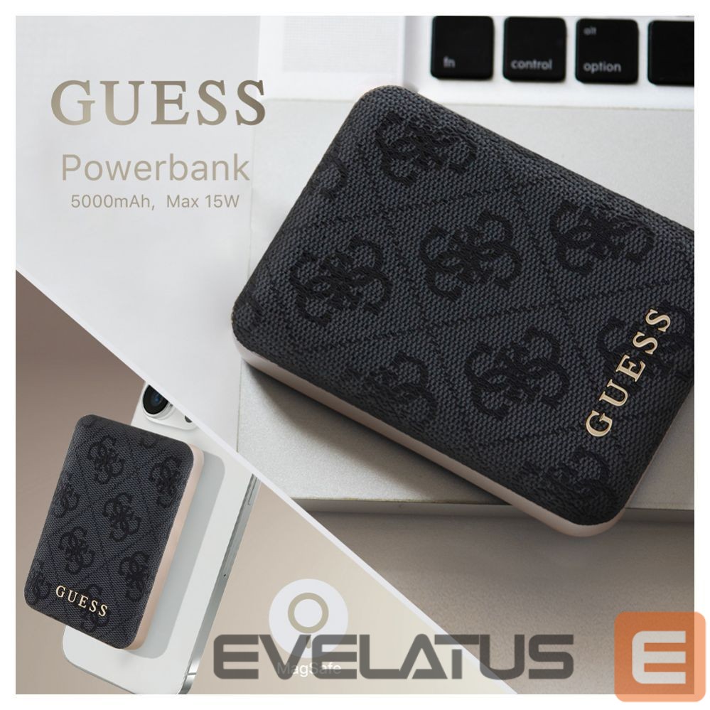 Power bank Guess Power Bank MagSafe 5000mAh 4G PU Black