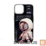 Back panel cover iLike Apple iPhone 15 PC Silicone Case Spider Sense Black Silver