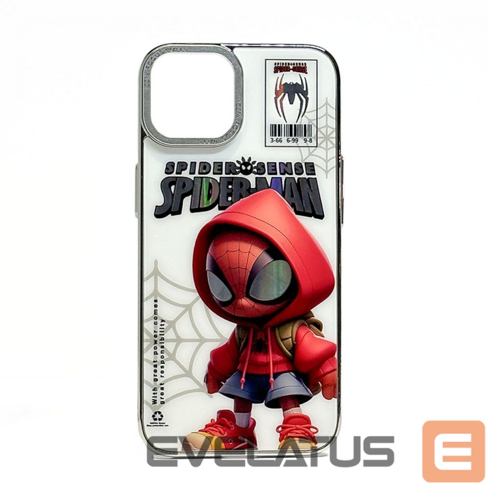 Back panel cover iLike Apple iPhone 15 PC Silicone Case Spider Sense White Red