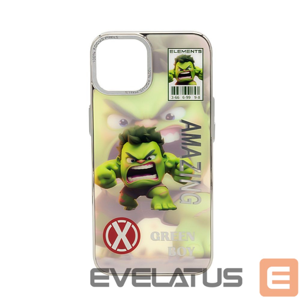 Back panel cover iLike Apple iPhone 15 PC Silicone Case Green Boy