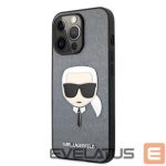 Back panel cover Karl Lagerfeld Apple iPhone 13 Pro Max Saffiano Head Case Silver