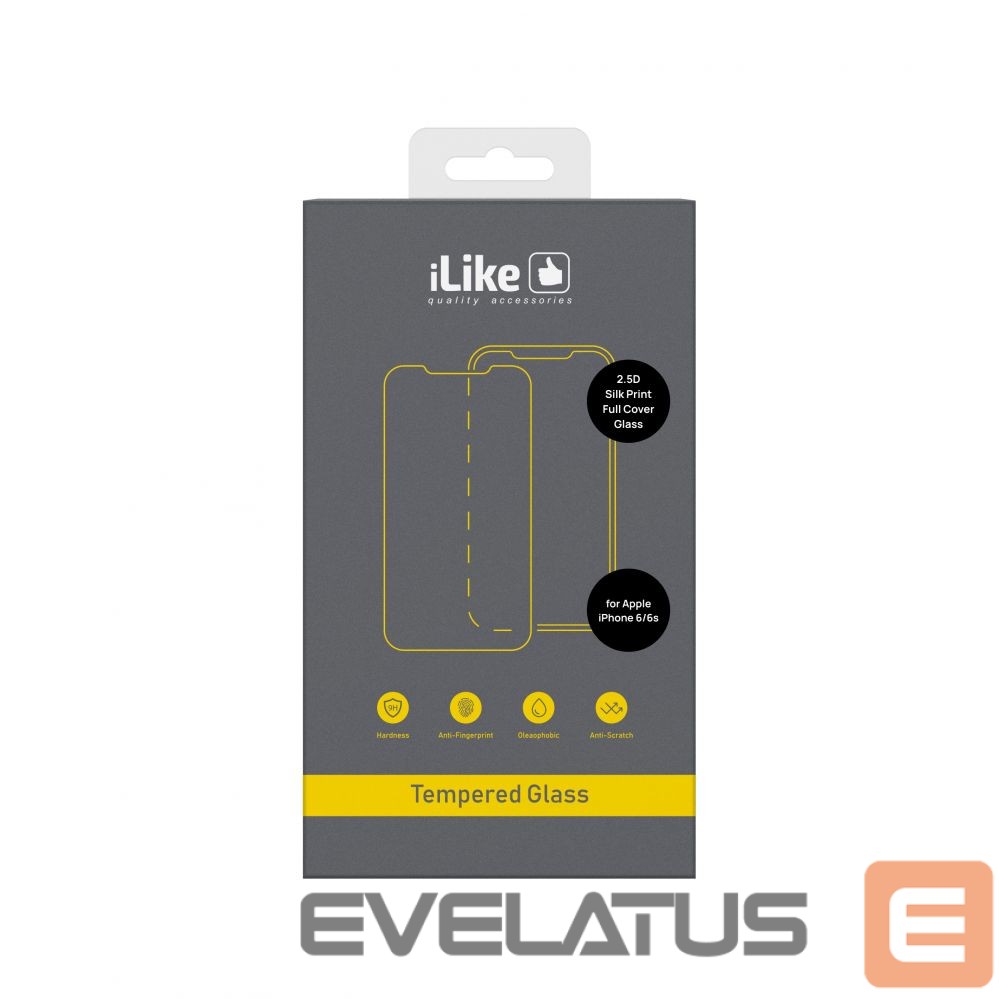 Protective glass iLike Apple iPhone 6/6S 2.5D Silk Print Full Cover Glass