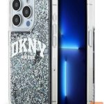 Back panel cover DKNY Apple iPhone 15 Pro 6.1 hardcase Liquid Glitter Big Logo Black