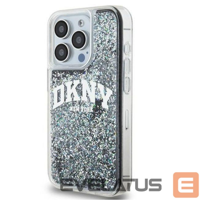 Back panel cover DKNY Apple iPhone 15 Pro 6.1 hardcase Liquid Glitter Big Logo Black